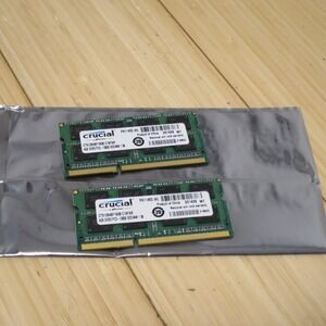 (2x) CT51264BF160B.C16FKR CRUCIAL LAPTOP MEMORY 4GB DDR3 PC3-12800 (8GB‎ total)